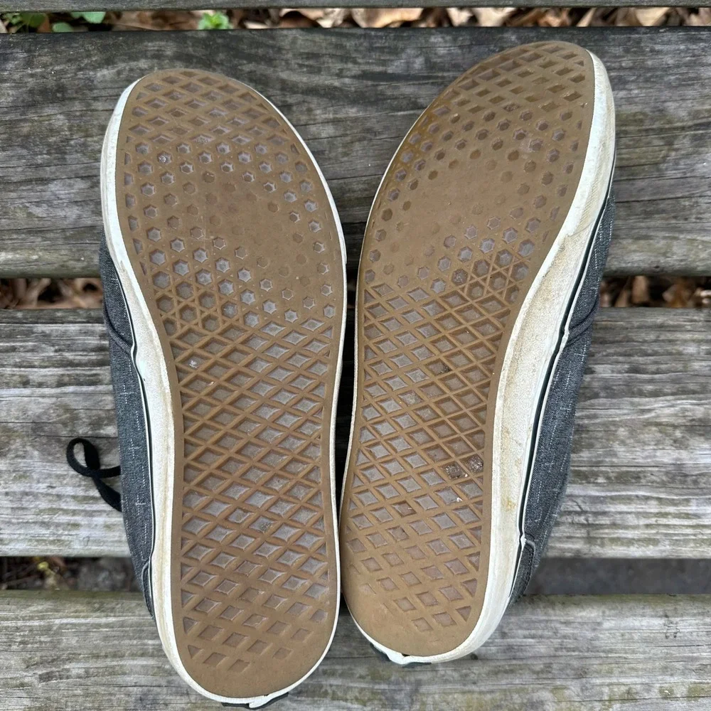 Vans Atwood Mens Sz 12 Charcoal Grey Crosshatch Pattern Low Top Skate Streetcore